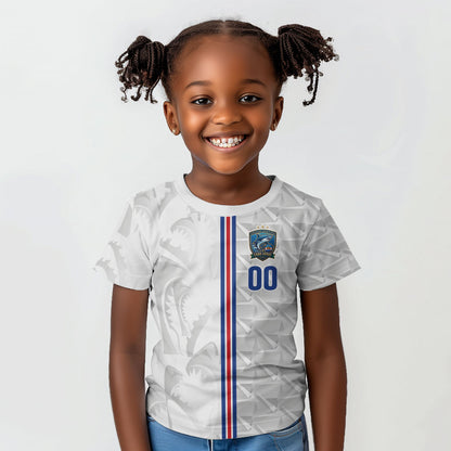 Cabo Verde Kopa di Mundu Custom Kid T shirt Atlantic Waves White Edition