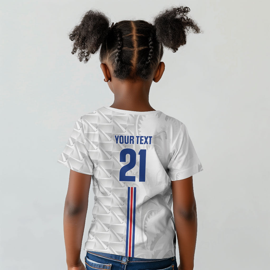 Cabo Verde Kopa di Mundu Custom Kid T shirt Atlantic Waves White Edition