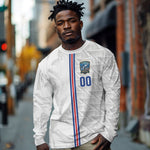 Cabo Verde Kopa di Mundu Custom Long Sleeve Shirt Atlantic Waves White Edition