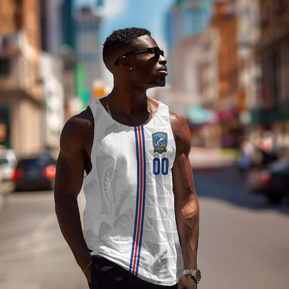 Cabo Verde Kopa di Mundu Custom Men Tank Top Atlantic Waves White Edition