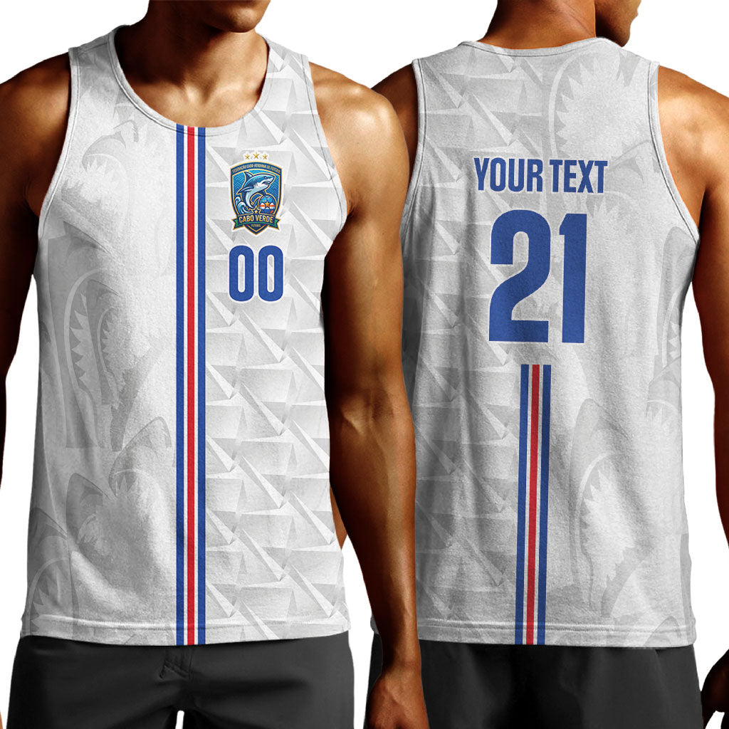 Cabo Verde Kopa di Mundu Custom Men Tank Top Atlantic Waves White Edition