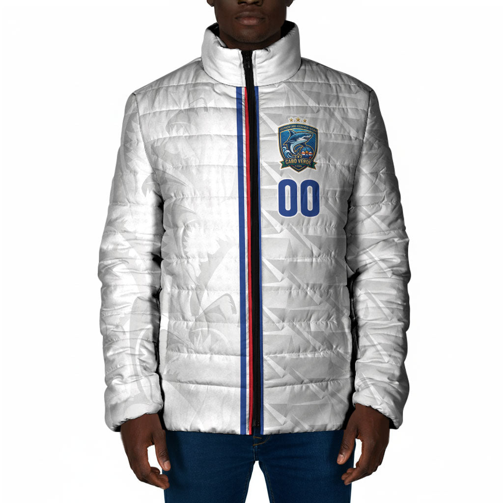 Cabo Verde Kopa di Mundu Custom Padded Jacket Atlantic Waves White Edition