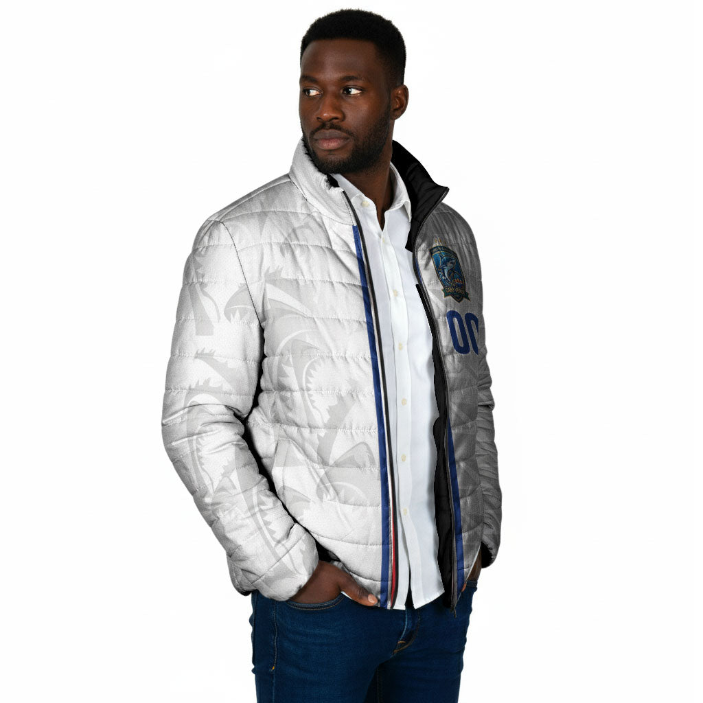 Cabo Verde Kopa di Mundu Custom Padded Jacket Atlantic Waves White Edition