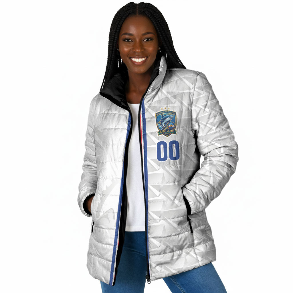 Cabo Verde Kopa di Mundu Custom Padded Jacket Atlantic Waves White Edition