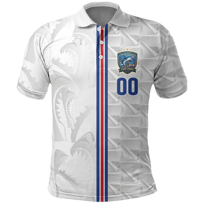 Cabo Verde Kopa di Mundu Custom Polo Shirt Atlantic Waves White Edition