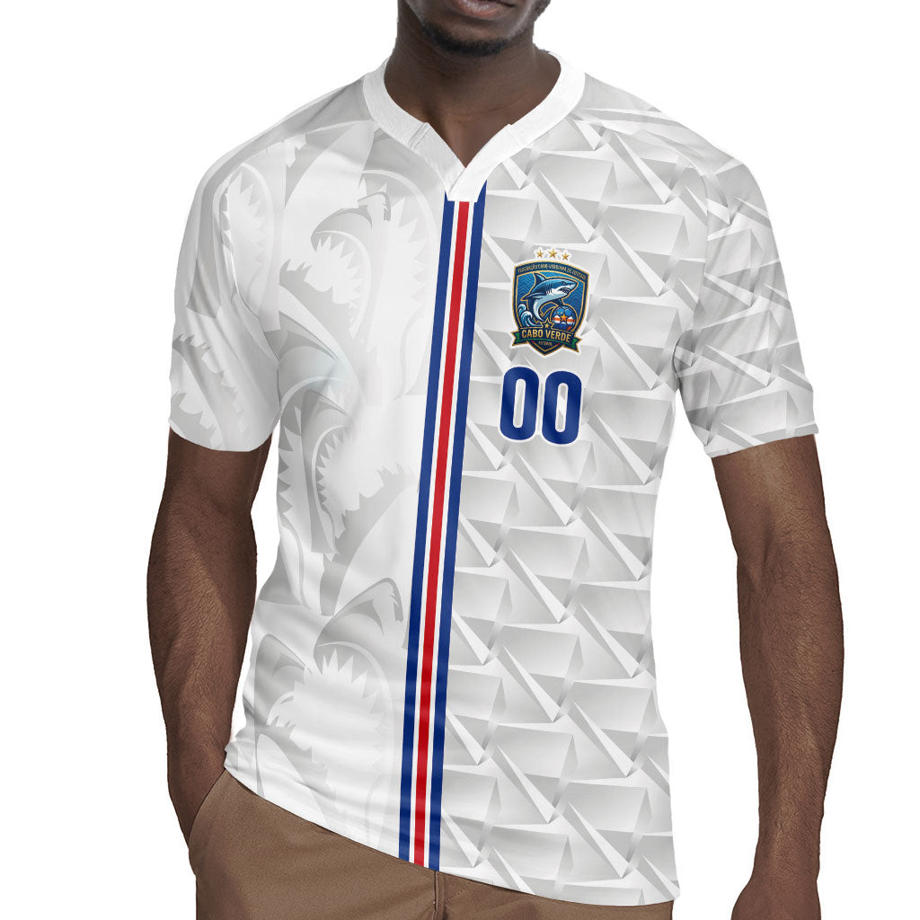 Cabo Verde Kopa di Mundu Custom Rugby Jersey Atlantic Waves White Edition
