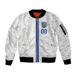 Cabo Verde Kopa di Mundu Custom Sleeve Zip Bomber Jacket Atlantic Waves White Edition