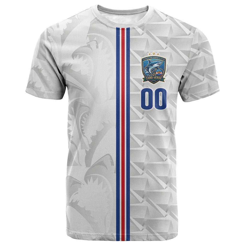 Cabo Verde Kopa di Mundu Custom T shirt Atlantic Waves White Edition
