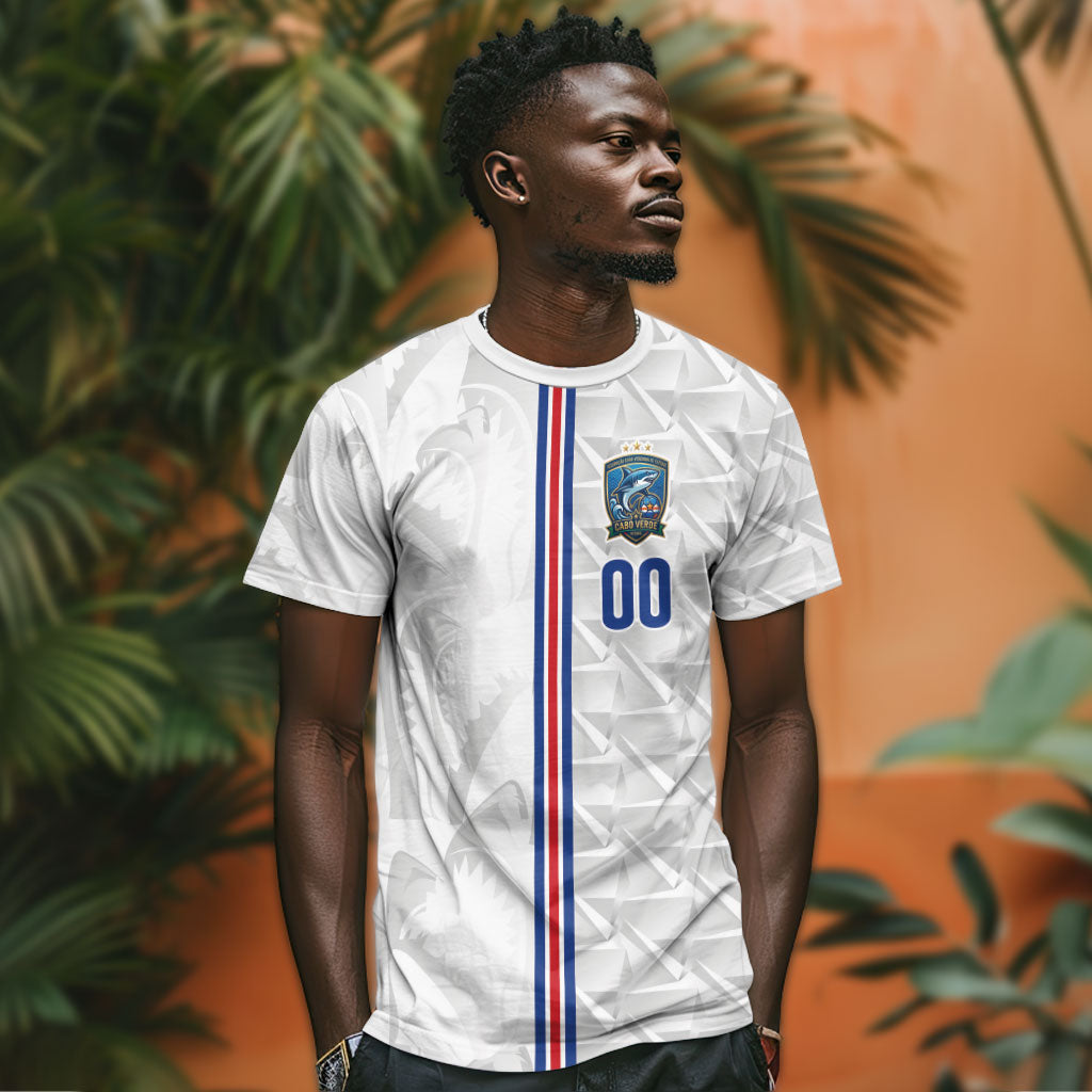 Cabo Verde Kopa di Mundu Custom T shirt Atlantic Waves White Edition