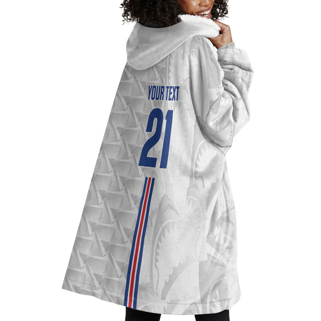 Cabo Verde Kopa di Mundu Custom Wearable Blanket Hoodie Atlantic Waves White Edition