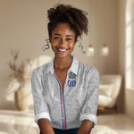 Cabo Verde Kopa di Mundu Custom Women Casual Shirt Atlantic Waves White Edition