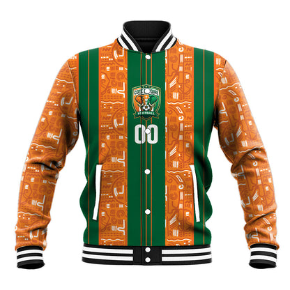 Cote d'Ivoire N'glo Wa Klo Custom Baseball Jacket Baoule Textile Edition