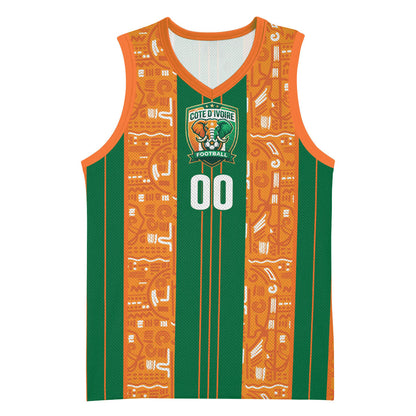 Cote d'Ivoire N'glo Wa Klo Custom Basketball Jersey Baoule Textile Edition