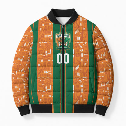 Cote d'Ivoire N'glo Wa Klo Custom Bomber Puffer Jacket Baoule Textile Edition