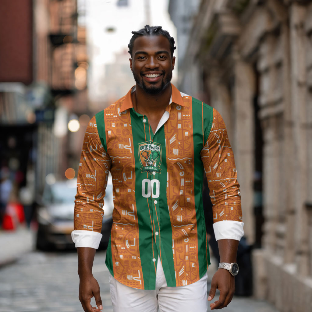 Cote d'Ivoire N'glo Wa Klo Custom Long Sleeve Button Shirt Baoule Textile Edition