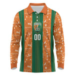 Cote d'Ivoire N'glo Wa Klo Custom Long Sleeve Polo Shirt Baoule Textile Edition