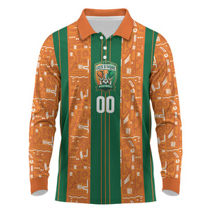 Cote d'Ivoire N'glo Wa Klo Custom Long Sleeve Polo Shirt Baoule Textile Edition