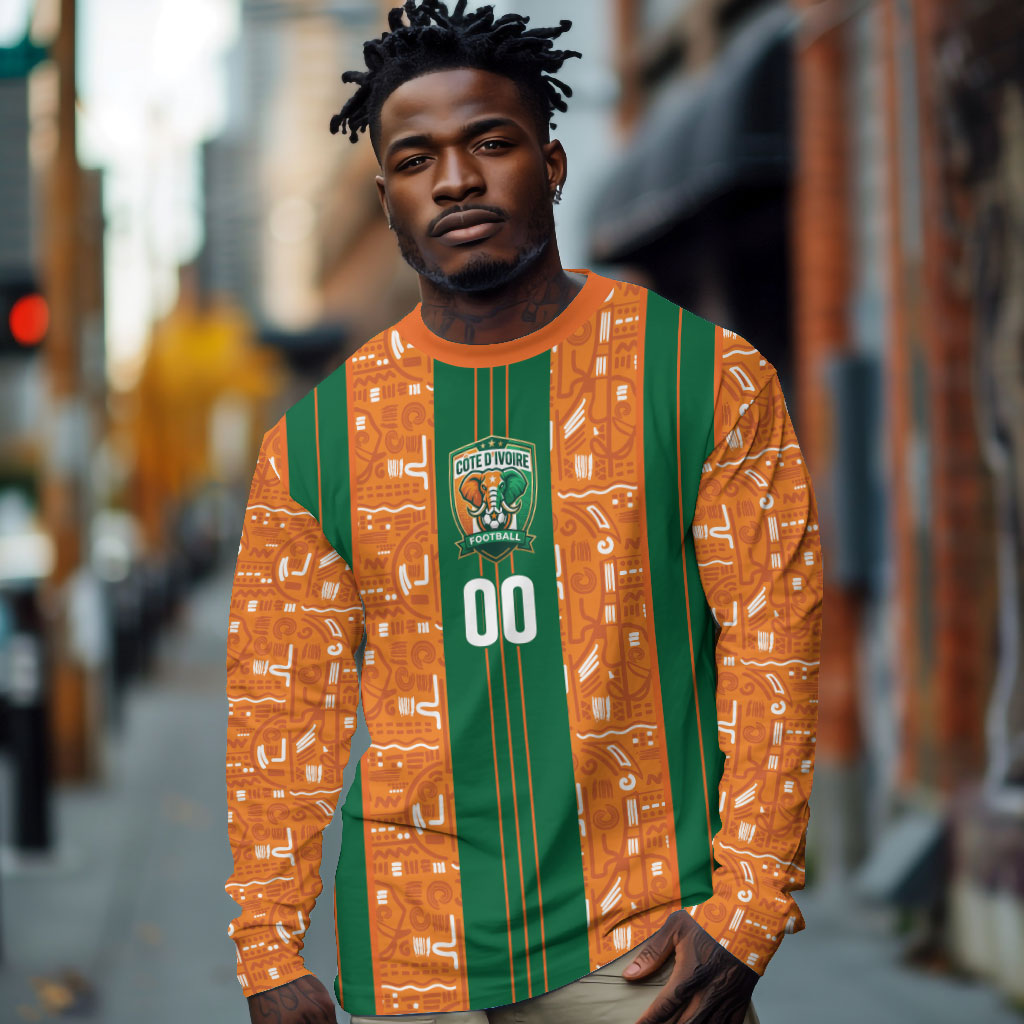 Cote d'Ivoire N'glo Wa Klo Custom Long Sleeve Shirt Baoule Textile Edition
