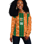 Cote d'Ivoire N'glo Wa Klo Custom Off Shoulder Sweater Baoule Textile Edition