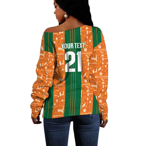 Cote d'Ivoire N'glo Wa Klo Custom Off Shoulder Sweater Baoule Textile Edition