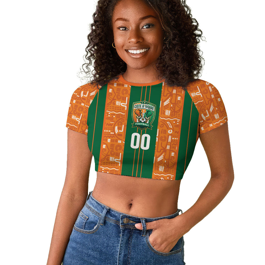 Cote d'Ivoire N'glo Wa Klo Custom Raglan Cropped T shirt Baoule Textile Edition