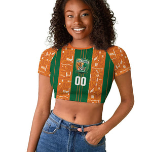 Cote d'Ivoire N'glo Wa Klo Custom Raglan Cropped T shirt Baoule Textile Edition