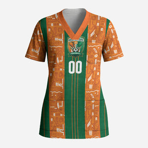 Cote d'Ivoire N'glo Wa Klo Custom Scrub Top Baoule Textile Edition