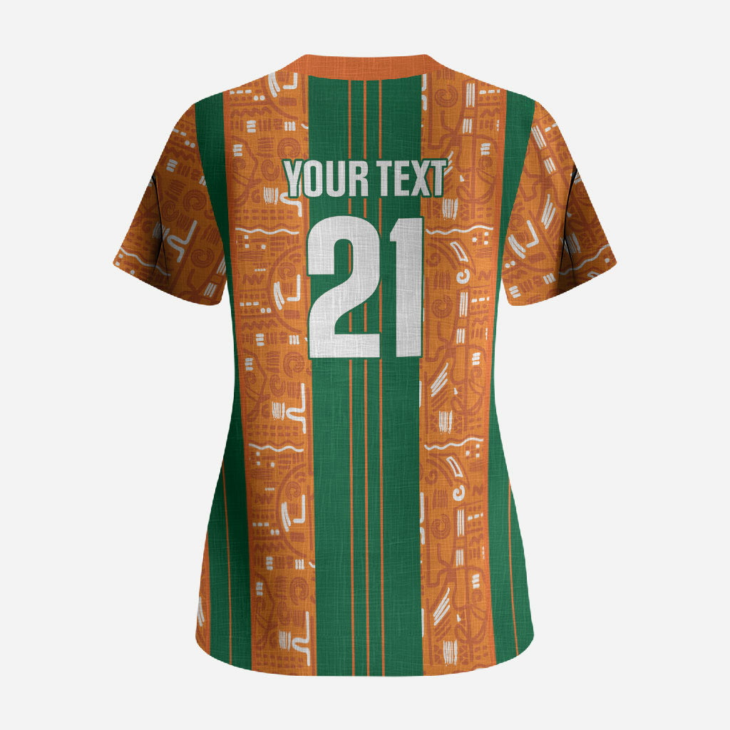Cote d'Ivoire N'glo Wa Klo Custom Scrub Top Baoule Textile Edition
