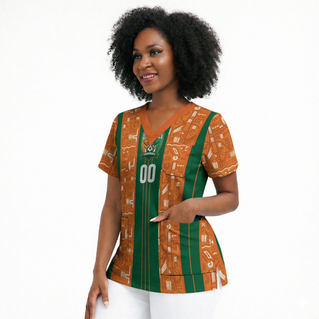 Cote d'Ivoire N'glo Wa Klo Custom Scrub Top Baoule Textile Edition