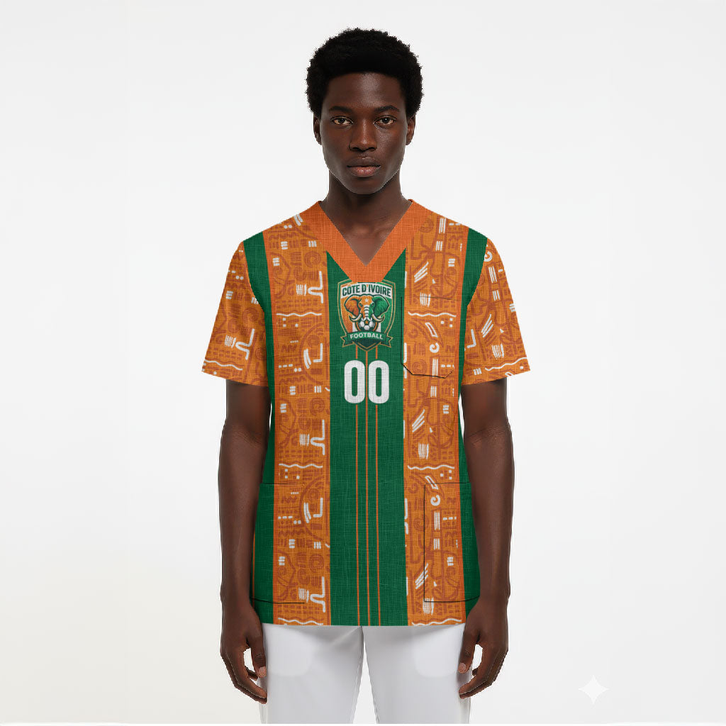 Cote d'Ivoire N'glo Wa Klo Custom Scrub Top Baoule Textile Edition