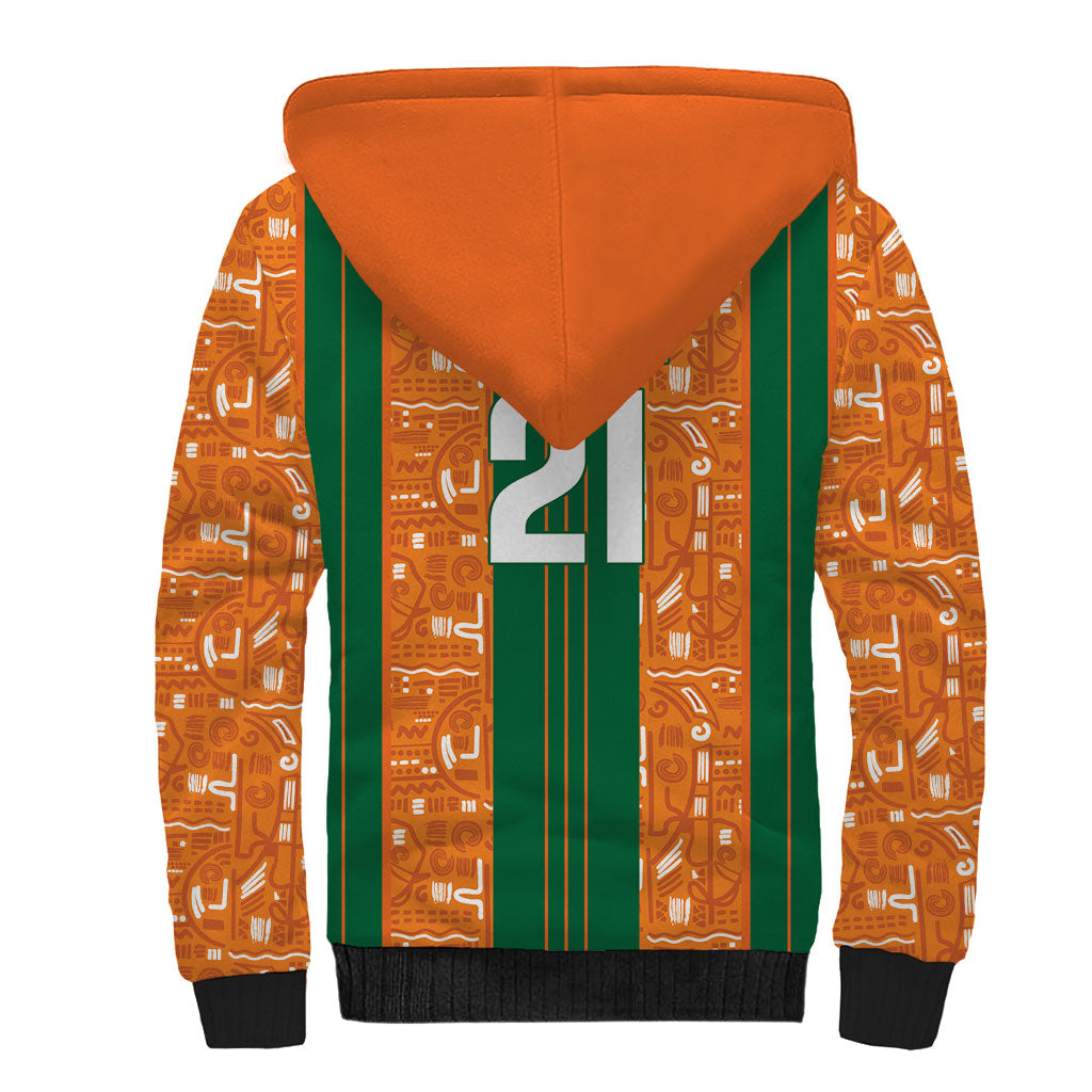 Cote d'Ivoire N'glo Wa Klo Custom Sherpa Hoodie Baoule Textile Edition