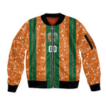 Cote d'Ivoire N'glo Wa Klo Custom Sleeve Zip Bomber Jacket Baoule Textile Edition