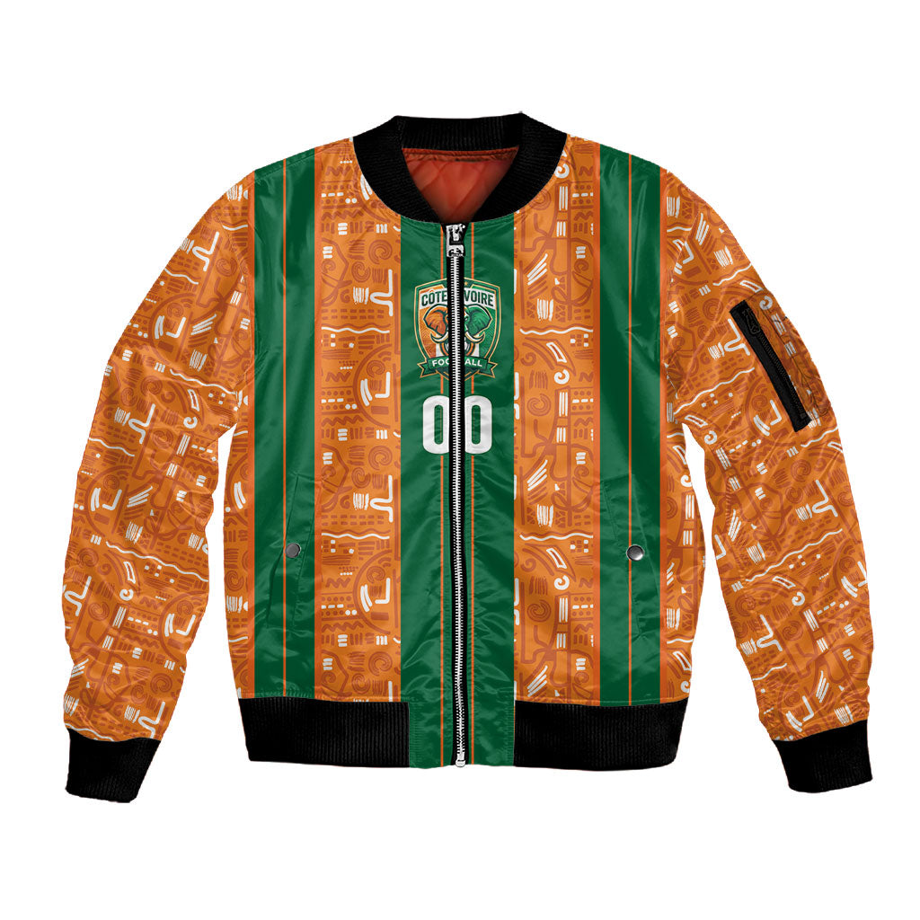 Cote d'Ivoire N'glo Wa Klo Custom Sleeve Zip Bomber Jacket Baoule Textile Edition