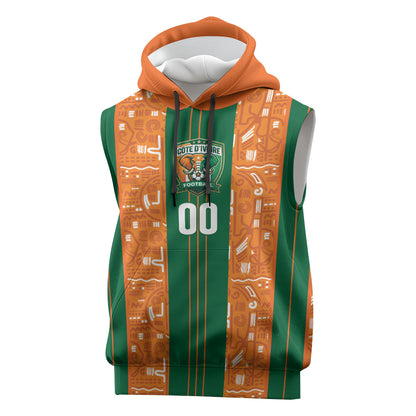 Cote d'Ivoire N'glo Wa Klo Custom Sleeveless Hoodie Baoule Textile Edition