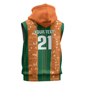 Cote d'Ivoire N'glo Wa Klo Custom Sleeveless Hoodie Baoule Textile Edition