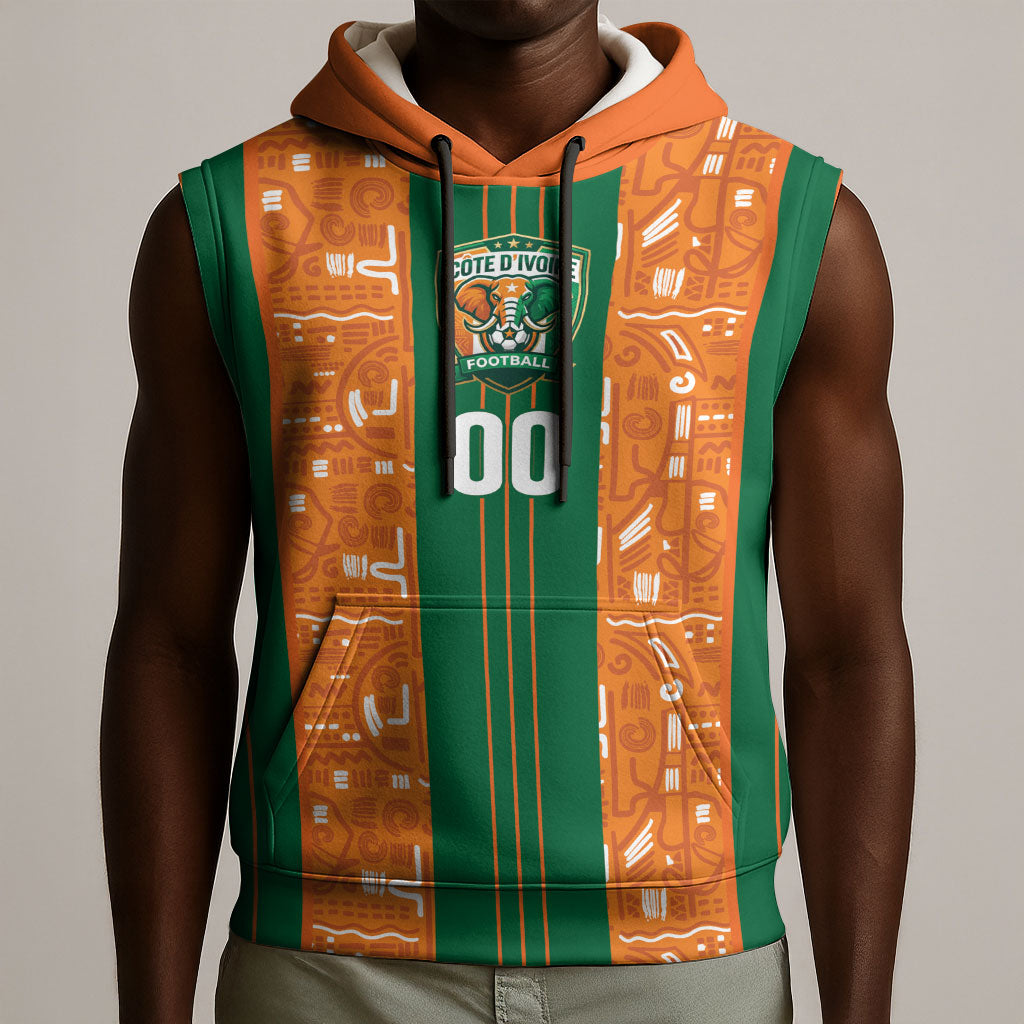 Cote d'Ivoire N'glo Wa Klo Custom Sleeveless Hoodie Baoule Textile Edition