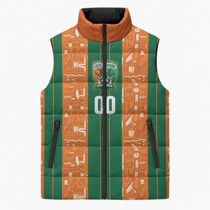 Cote d'Ivoire N'glo Wa Klo Custom Sleeveless Puffer Jacket Baoule Textile Edition