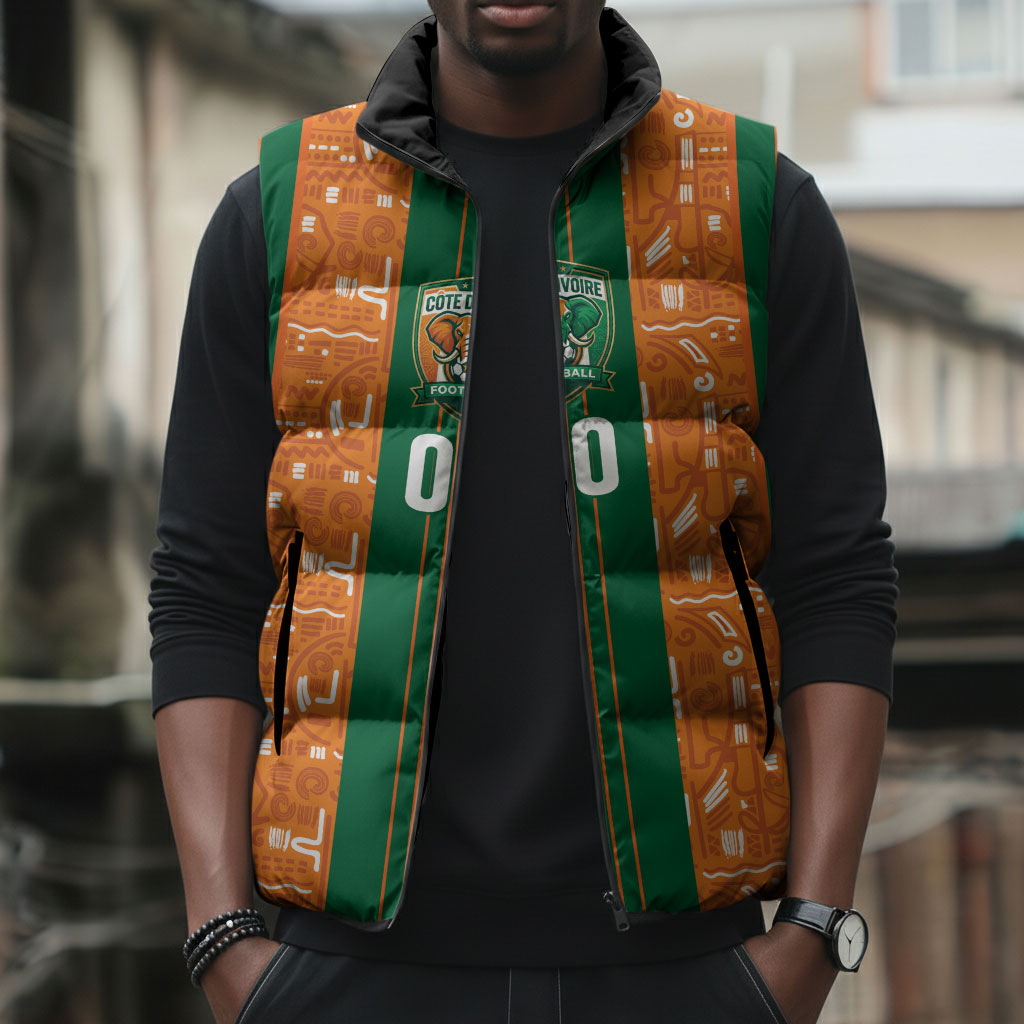 Cote d'Ivoire N'glo Wa Klo Custom Sleeveless Puffer Jacket Baoule Textile Edition