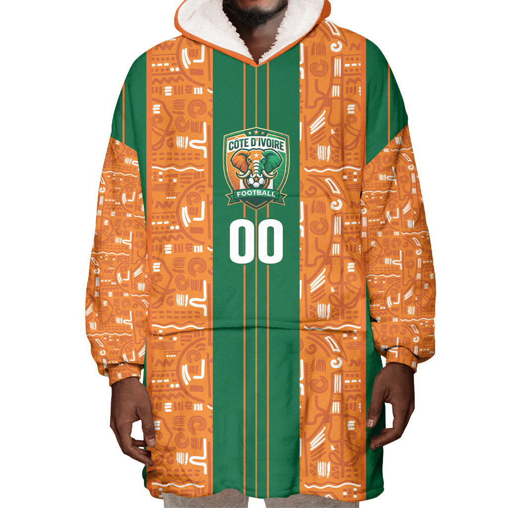 Cote d'Ivoire N'glo Wa Klo Custom Wearable Blanket Hoodie Baoule Textile Edition