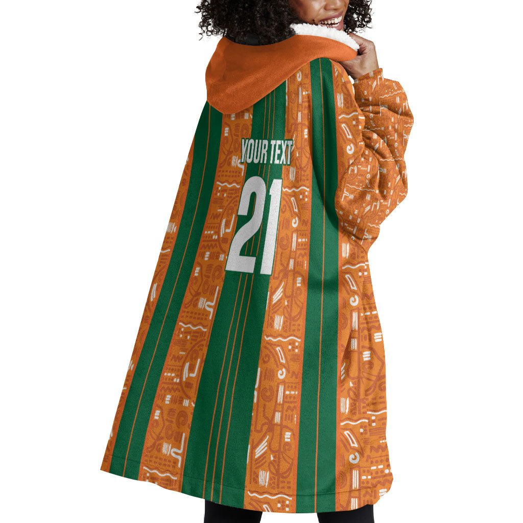 Cote d'Ivoire N'glo Wa Klo Custom Wearable Blanket Hoodie Baoule Textile Edition