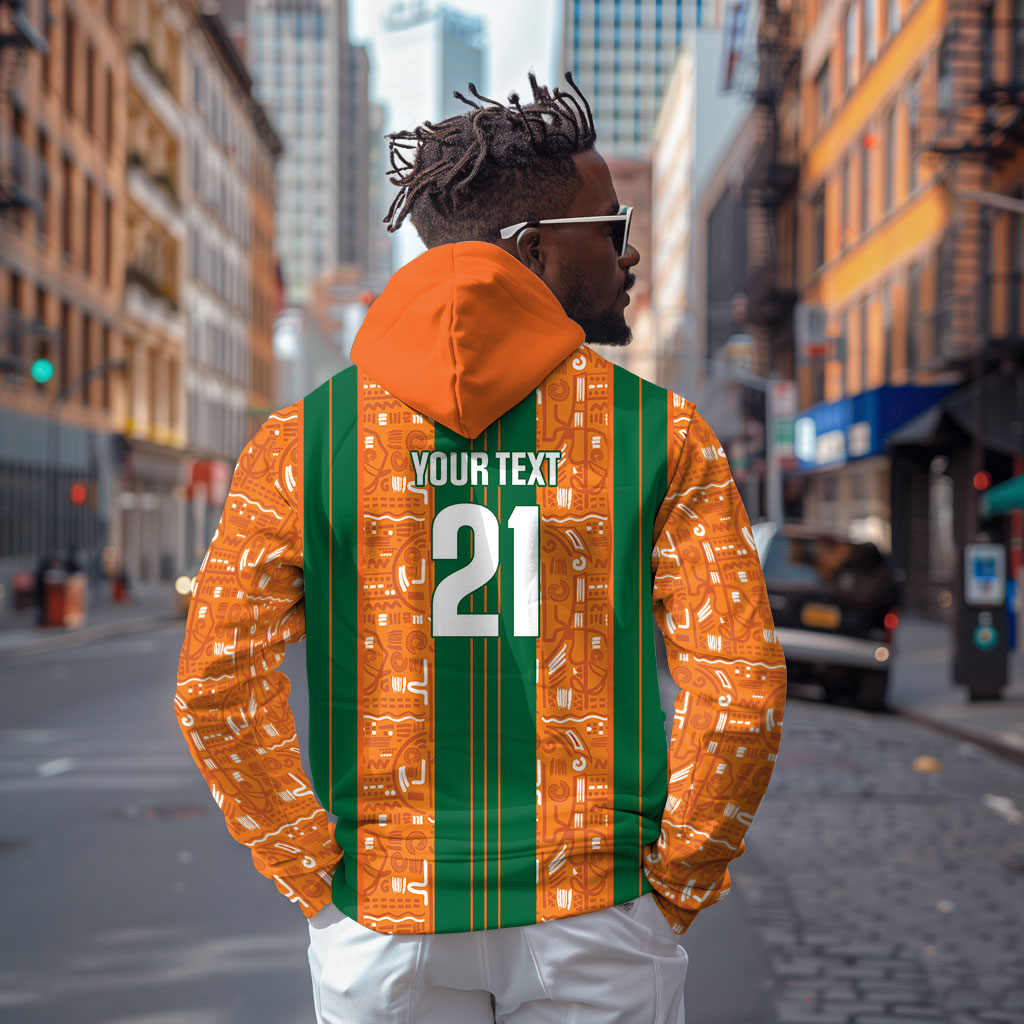 Cote d'Ivoire N'glo Wa Klo Custom Zip Hoodie Baoule Textile Edition