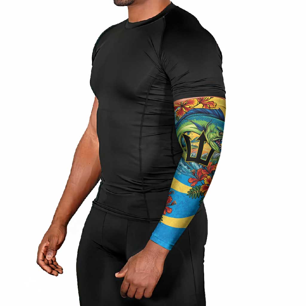 Black Barbadians Mahi-mahi Trident Arm Sleeves