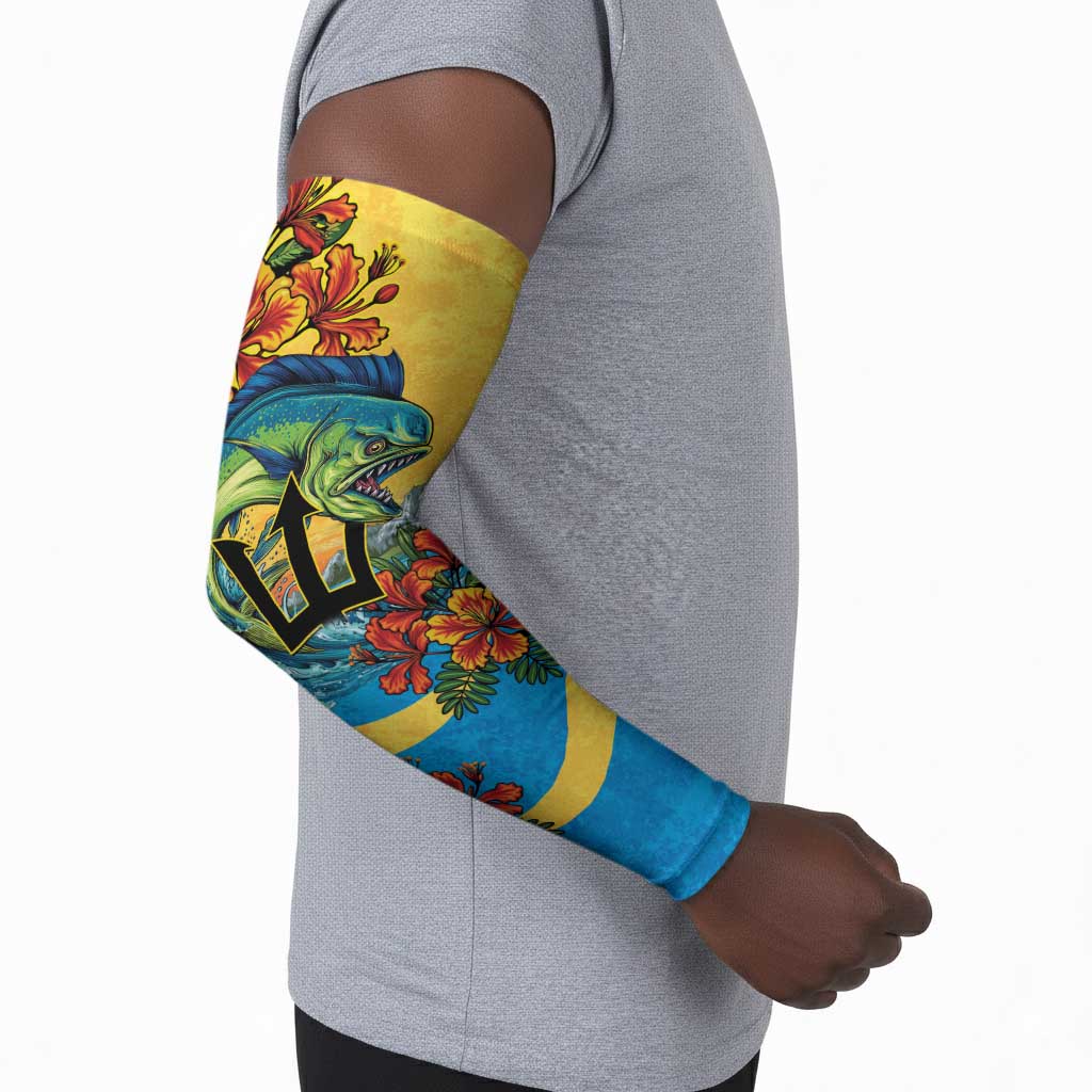 Black Barbadians Mahi-mahi Trident Arm Sleeves