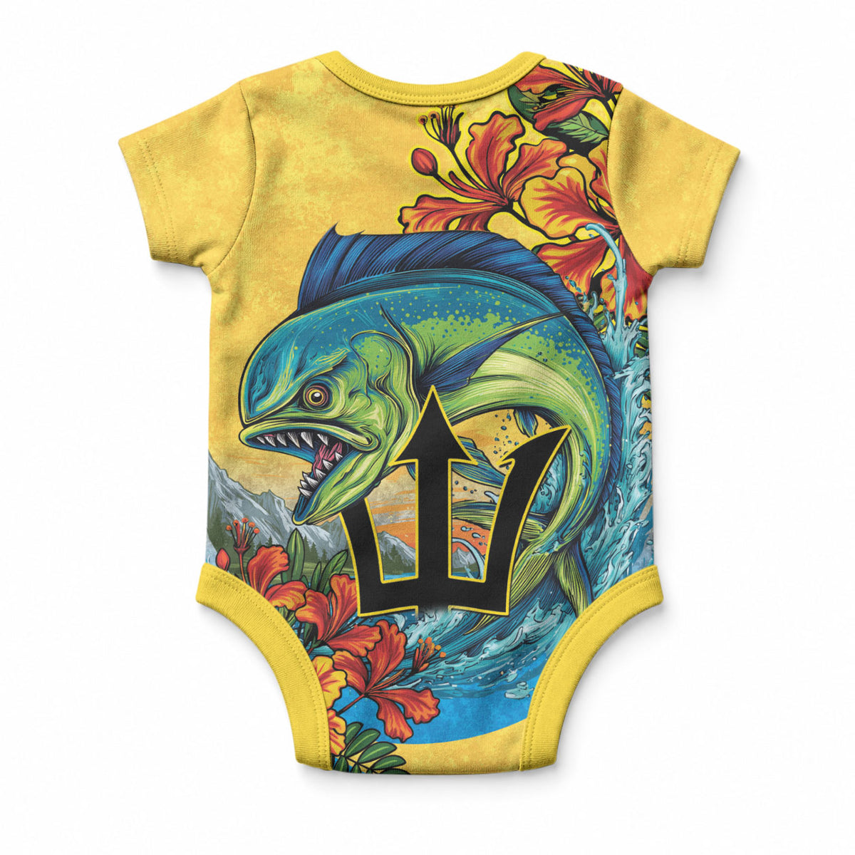Black Barbadians Mahi-mahi Trident Baby Onesie