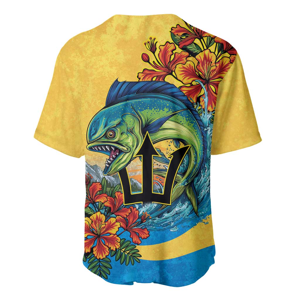 Black Barbadians Mahi-mahi Trident Baseball Jersey - African Pride