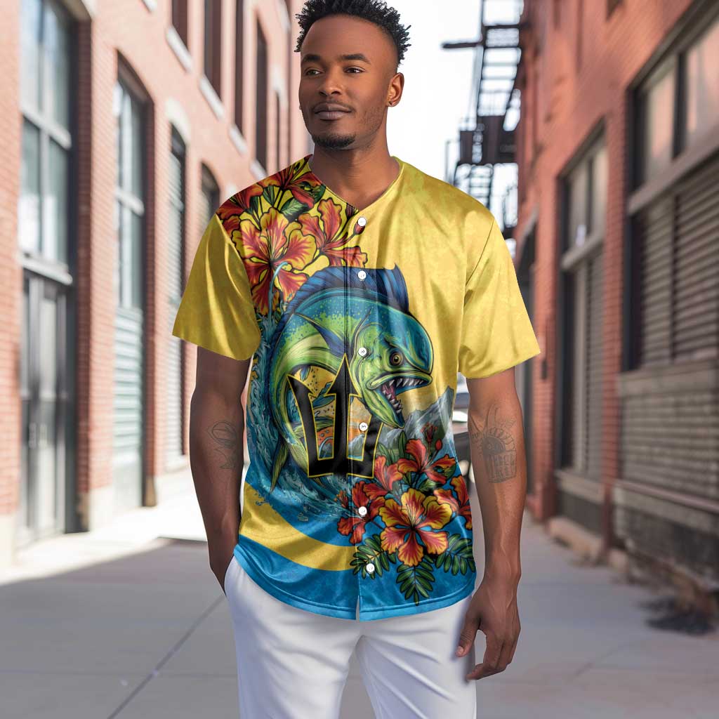 Black Barbadians Mahi-mahi Trident Baseball Jersey - African Pride