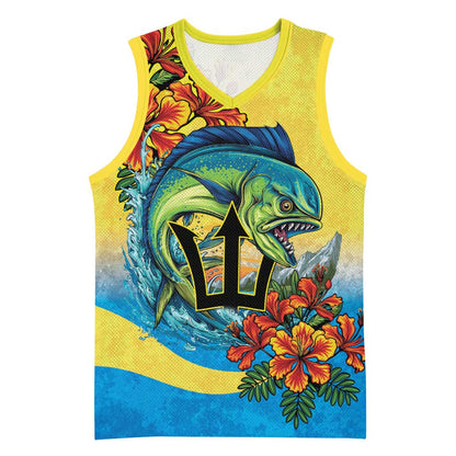 Black Barbadians Mahi-mahi Trident Basketball Jersey LT9