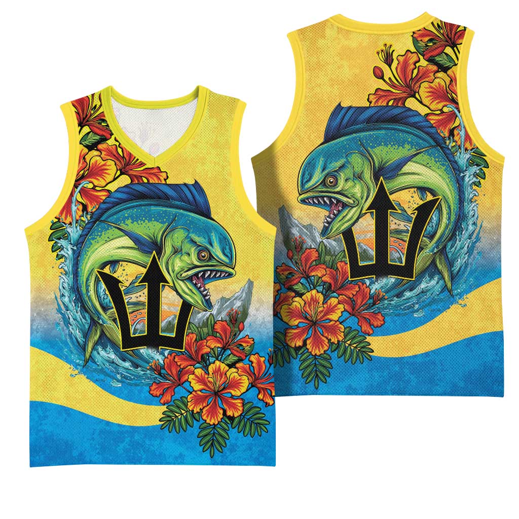 Black Barbadians Mahi-mahi Trident Basketball Jersey LT9