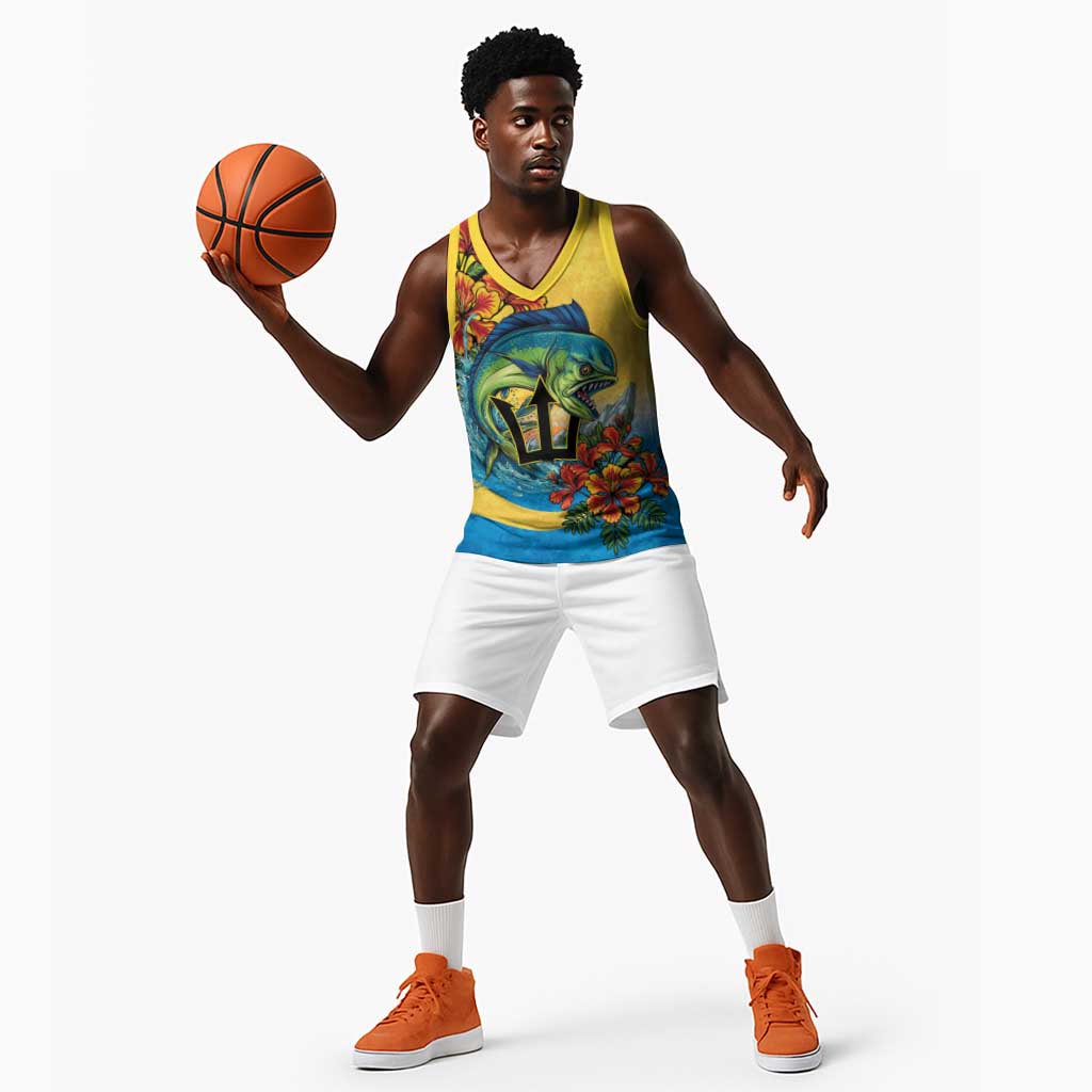 Black Barbadians Mahi-mahi Trident Basketball Jersey LT9