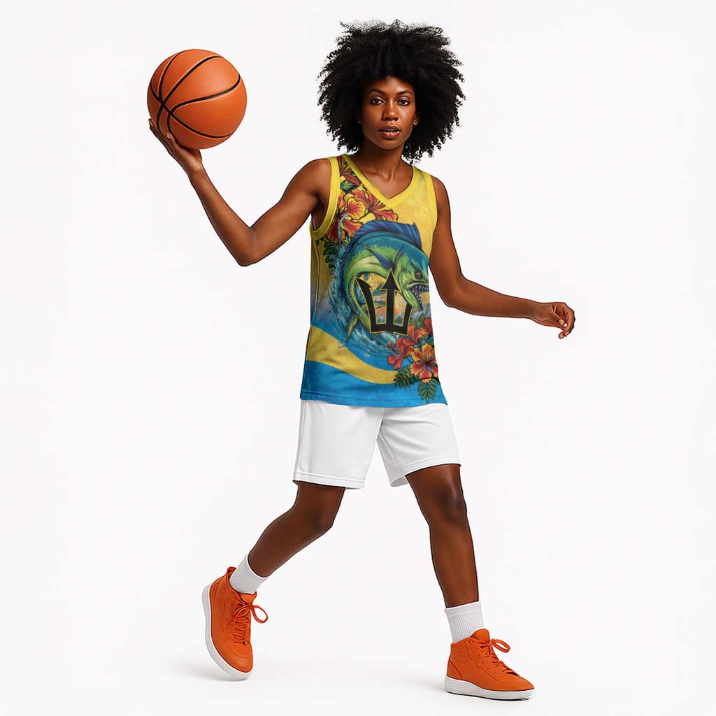 Black Barbadians Mahi-mahi Trident Basketball Jersey LT9